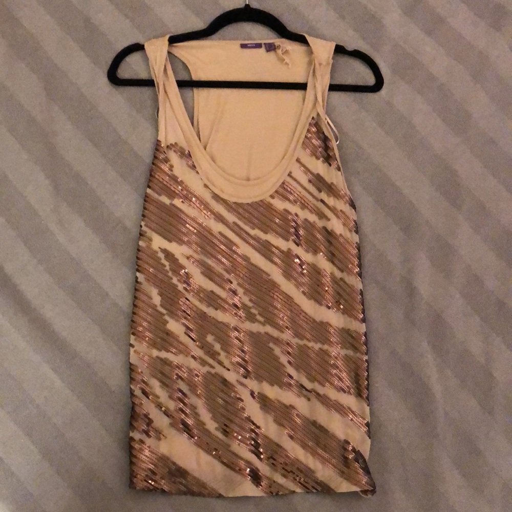 Chocolate Beige New Year perfect MEXX sparkle ✨ Top tank sleeveless festive